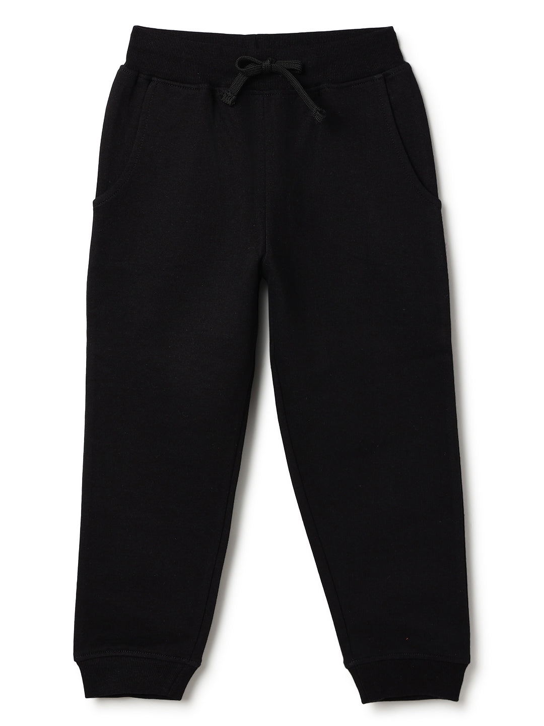 Unisex Black Solid Fleece Hooded Co-ord Set