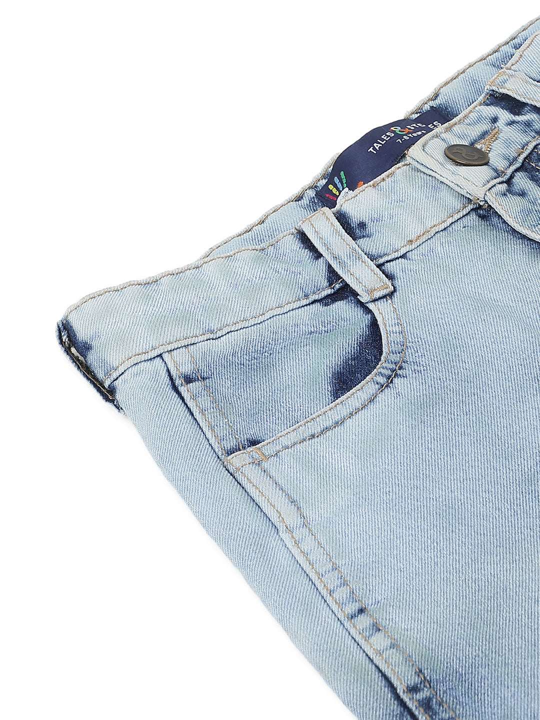 Boys Light Blue Denim Cargo Jeans