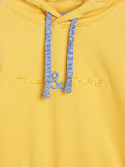 Boys & Girls Cotton Solid Yellow Lounge Set