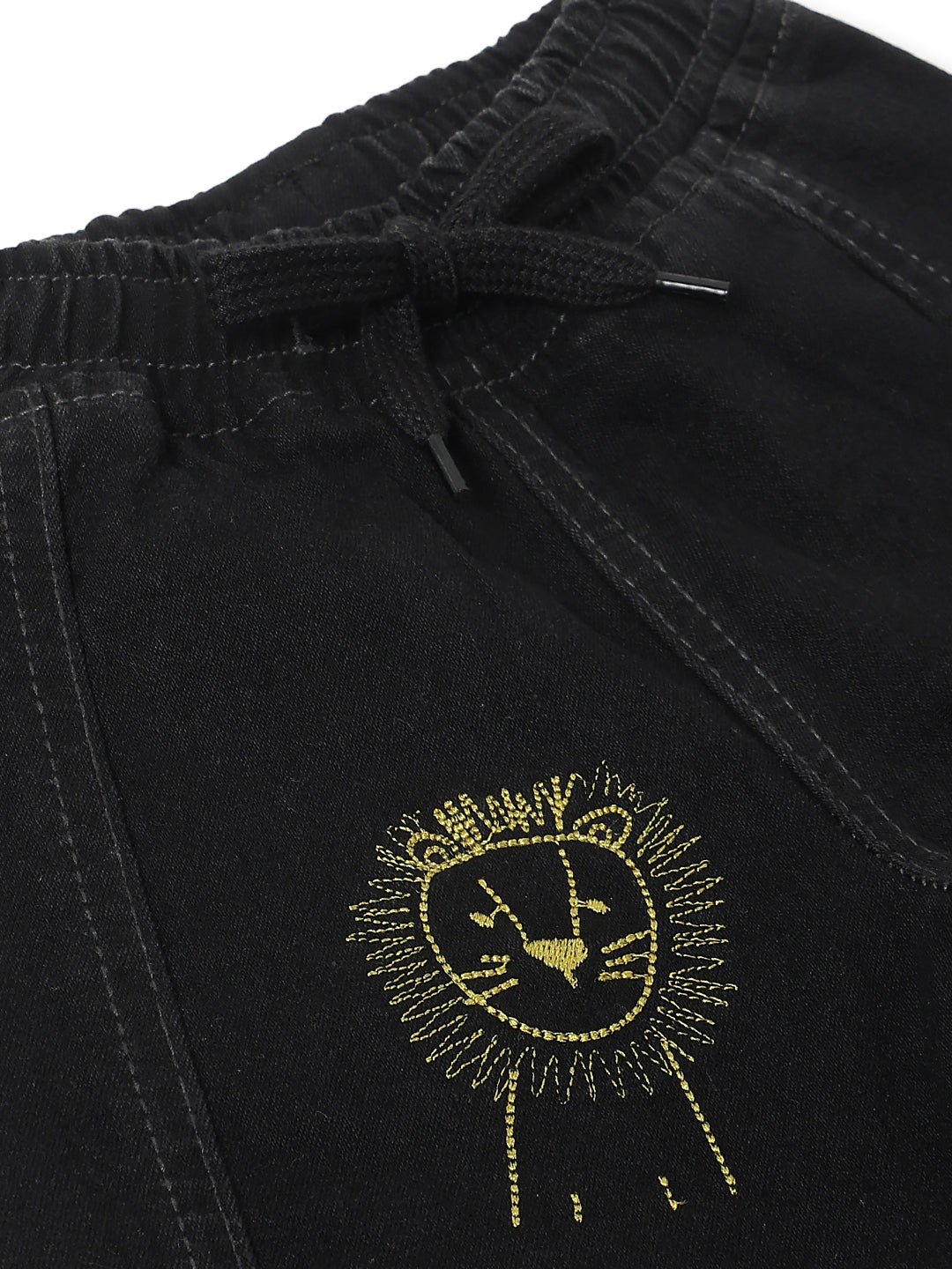 Boys Black Denim Jogger