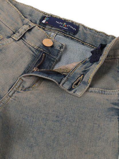 Boys Khaki Tint Denim Dad Fit Jeans