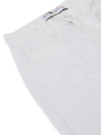 Boys White Barrel Fit Denim Jeans