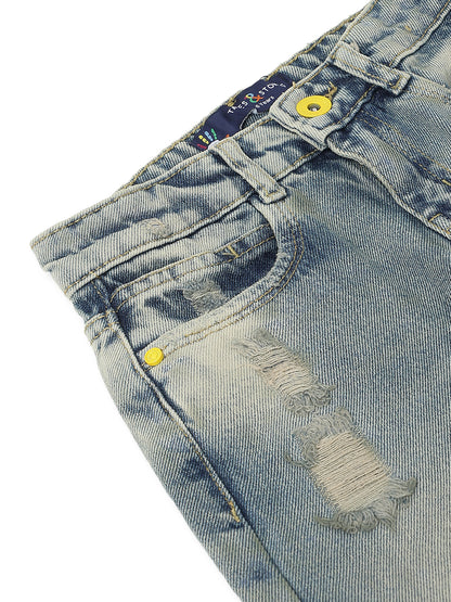 Boys Khaki Tint Denim Baggy Fit  Jeans