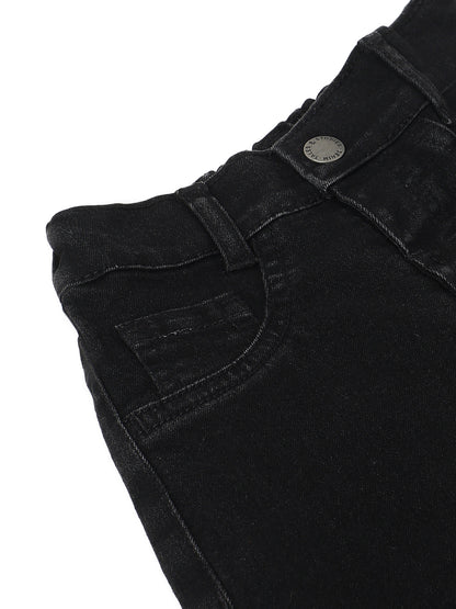 Boys Black Denim Slim Fit Jeans