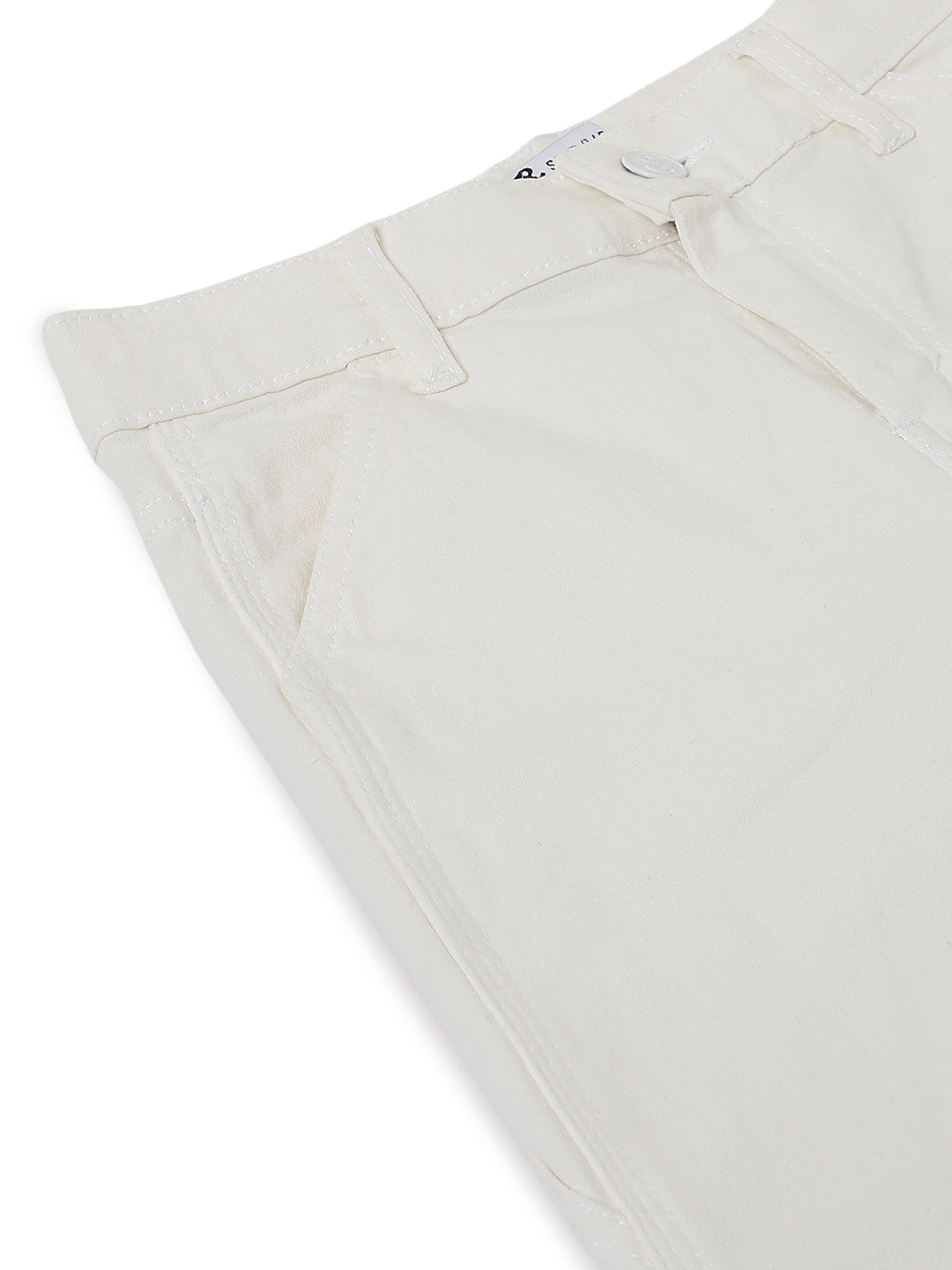 Boys Cotton Charcoal T-Shirt With White Lycra Denim Solid Relaxed Fit Jeans