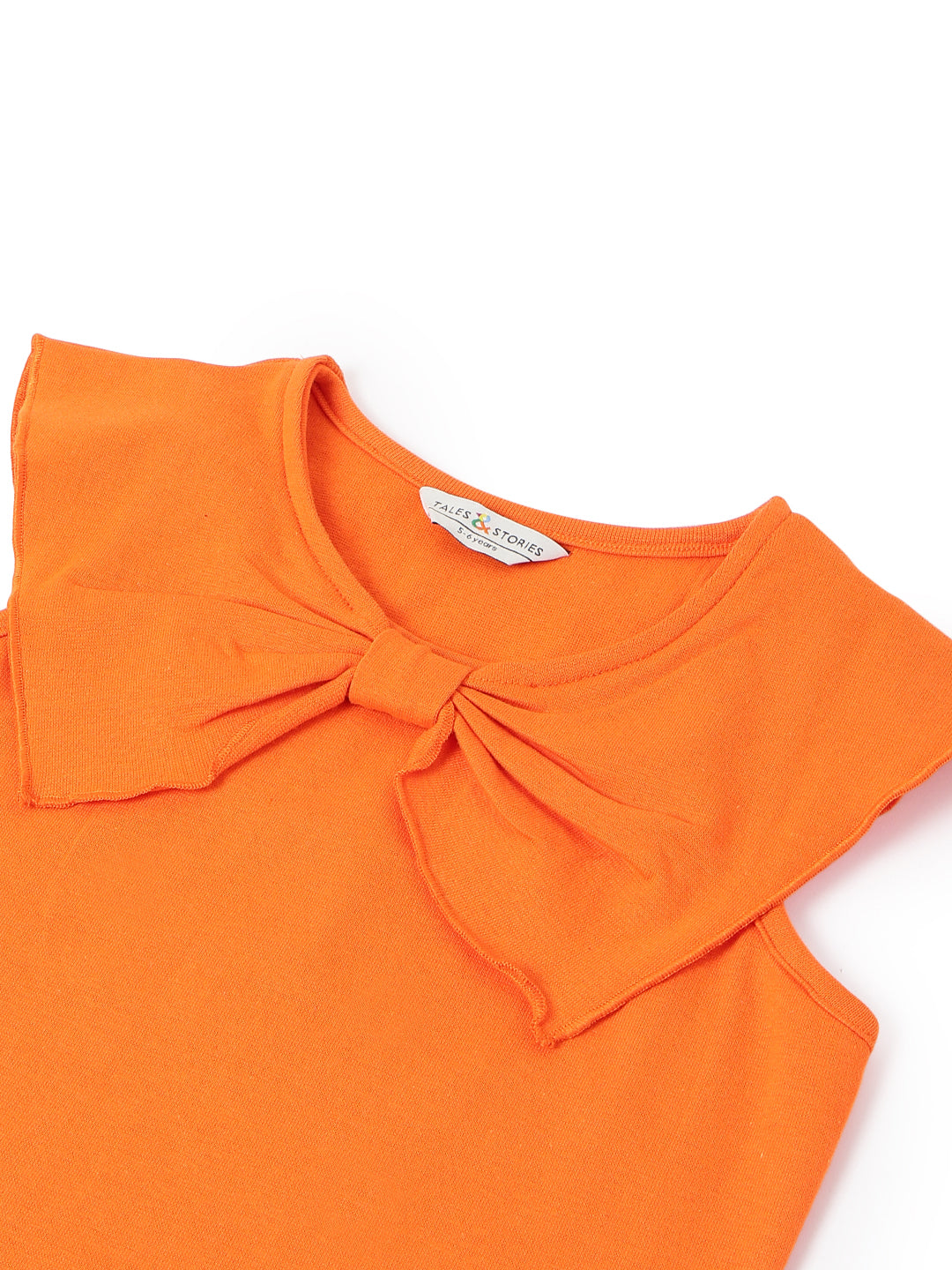 Girls Orange Sleeveless Crop Top