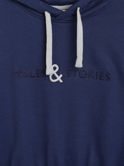 Boys & Girls Cotton Solid Navy Blue Lounge Set