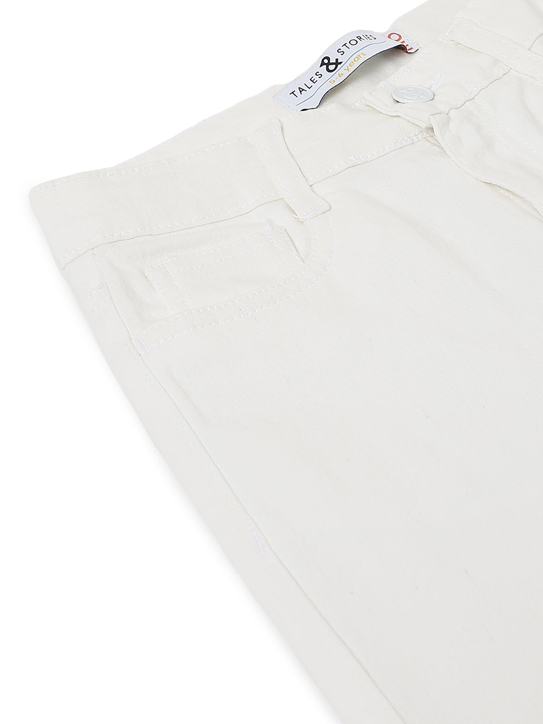 Boys White Straight Fit Denim Jeans