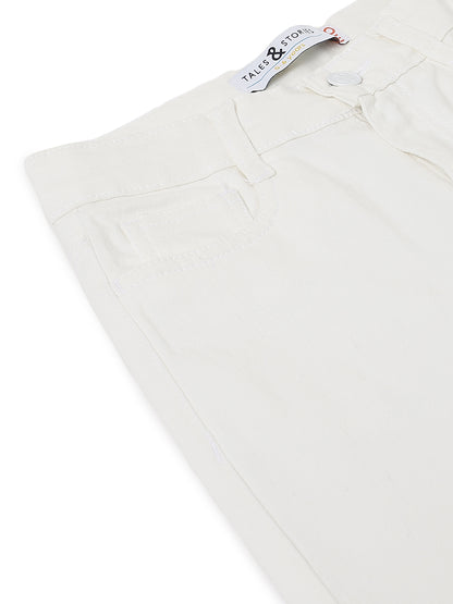 Boys White Straight Fit Denim Jeans