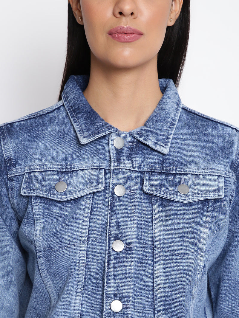 Women Mid Blue Denim Jacket