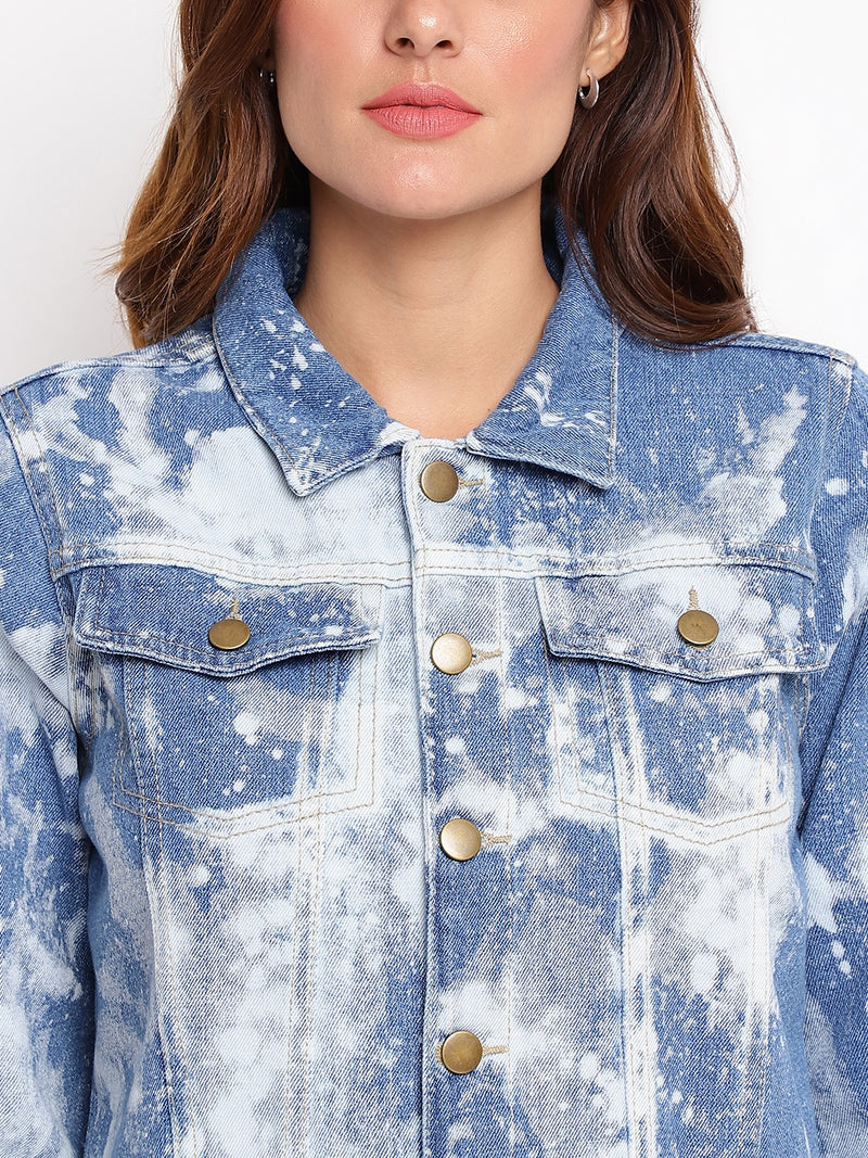 Women Tie & Dye Denim Jacket