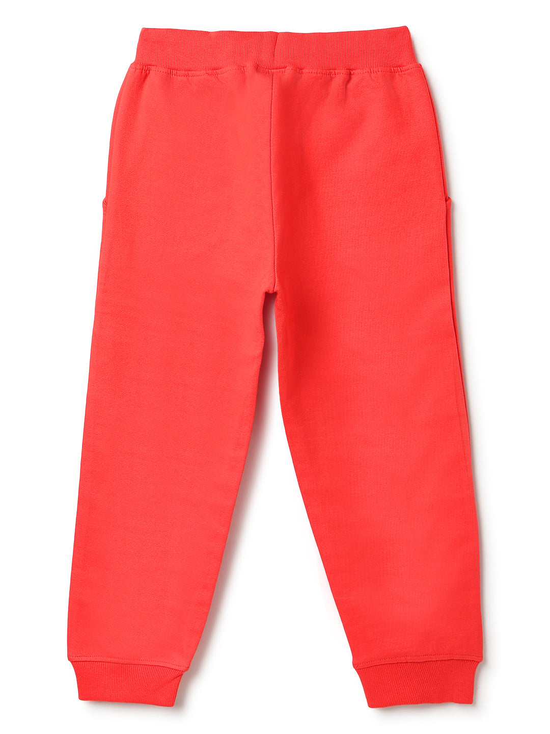 Unisex Red Solid Fleece Hooded Co-ord Set