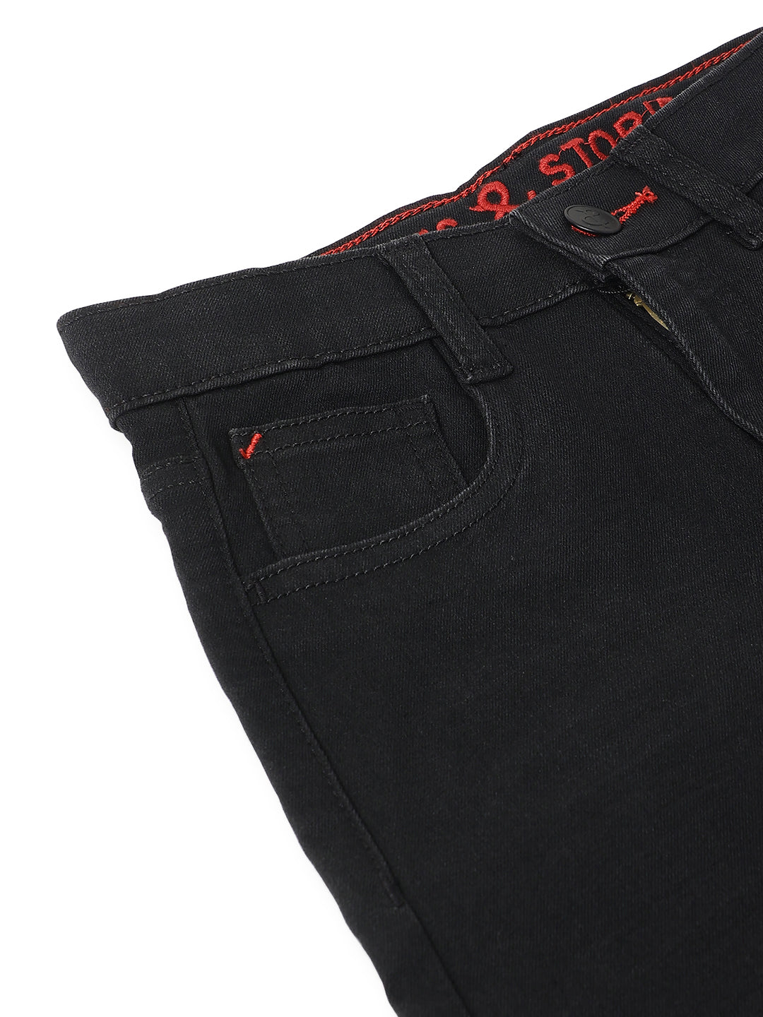 Boys Black & White Slim Fit Denim Stretchable Jeans (Pack of 2)