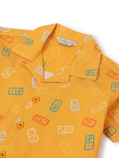 Boys Orange Shirt and Blue Jeans Clothing Set