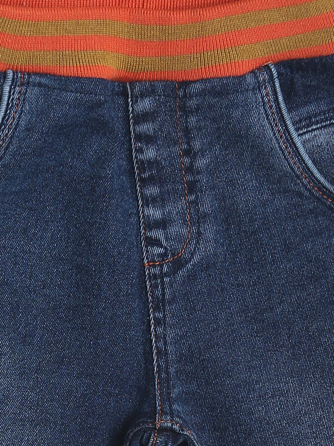 Boys Slim Fit Dark Blue Denim Joggers