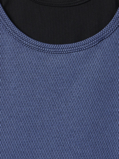 Girls Black & Blue Sleevless T-Shirt