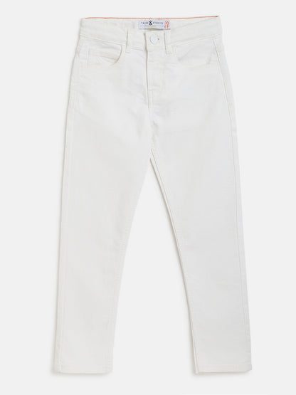 Boys White Slim Fit Jeans