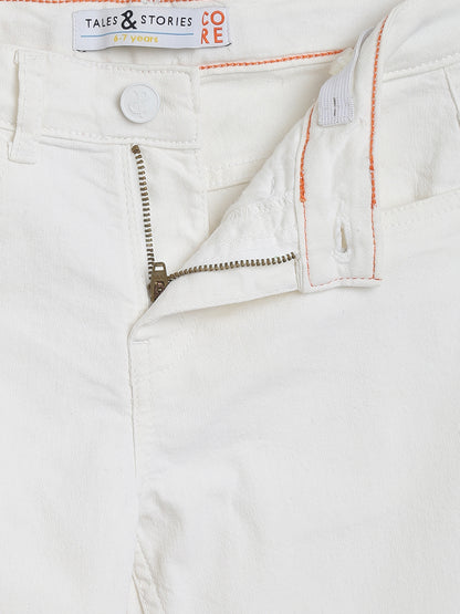 Boys White Slim Fit Jeans