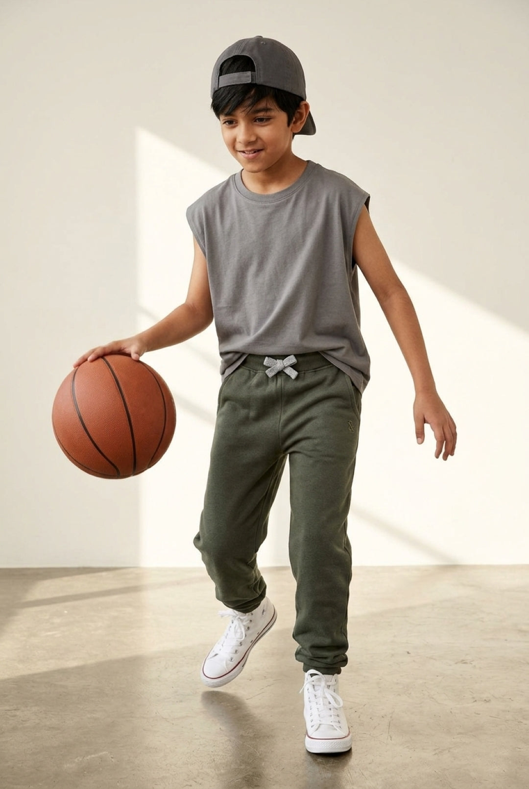 Boys Dark Olive Joggers