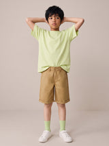 Boys Cream Cotton Twill Regular Fit Bermuda Shorts