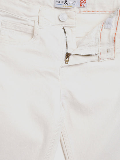 Boys Slim Fit White Jeans