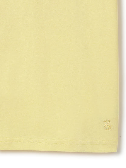 Boys Yellow Cotton Regular Solid T-shirt