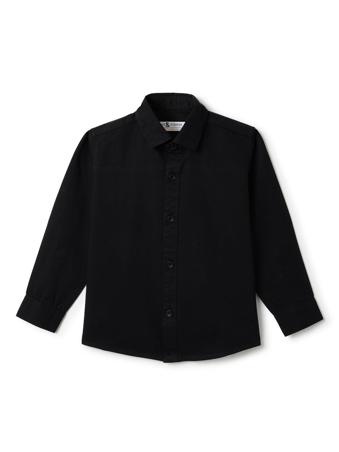 Boys Black Cotton Shirt