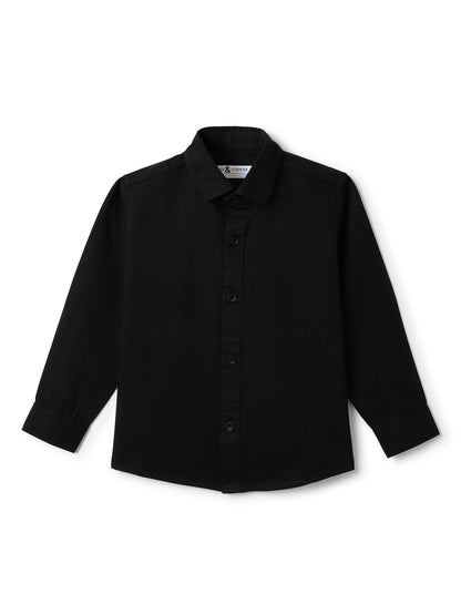 Boys Black Cotton Shirt
