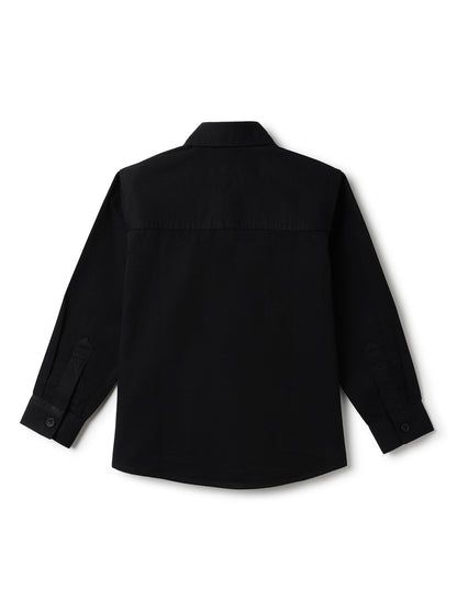 Boys Black Cotton Shirt