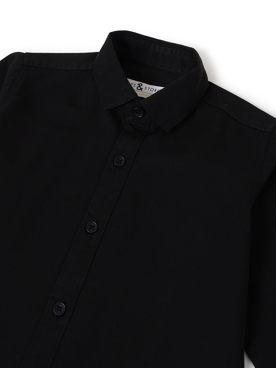 Boys Black Cotton Shirt