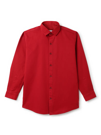 Boys Red Solid Shirt