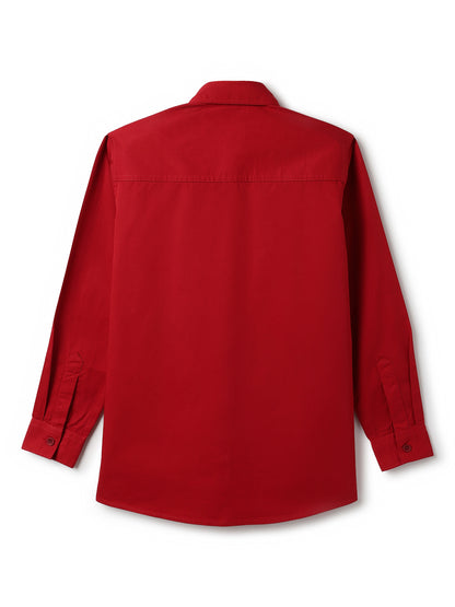 Boys Red Solid Shirt