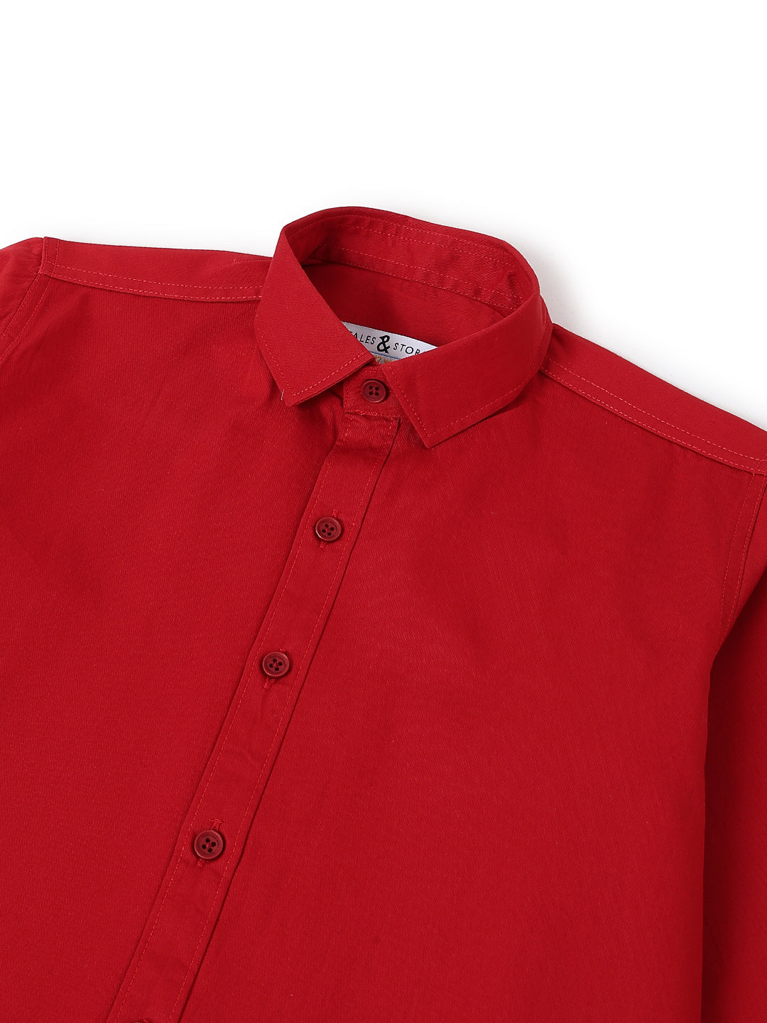 Boys Red Solid Shirt