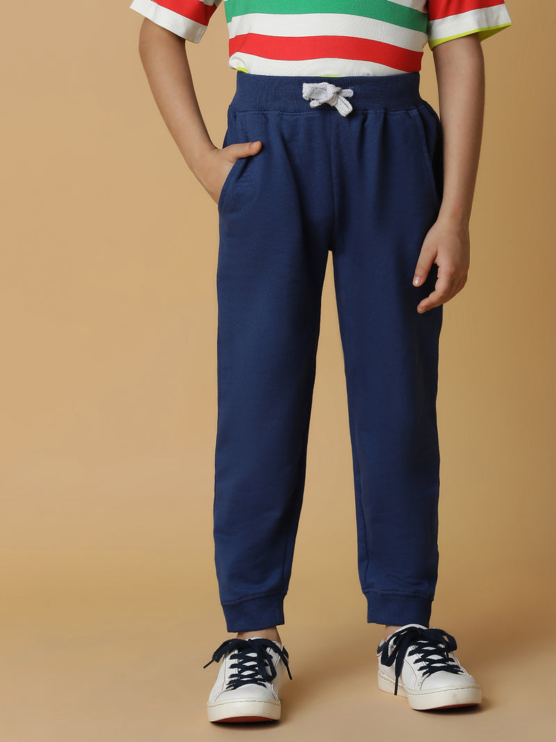 Boys Blue Cotton Joggers