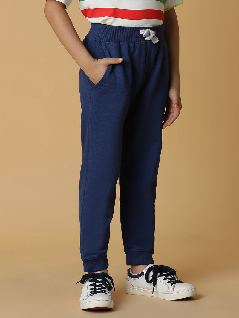 Boys Blue Cotton Joggers