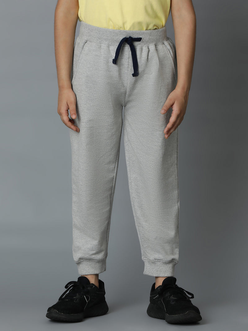 Boys Cotton Light Grey Joggers