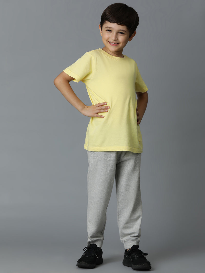 Boys Cotton Light Grey Joggers