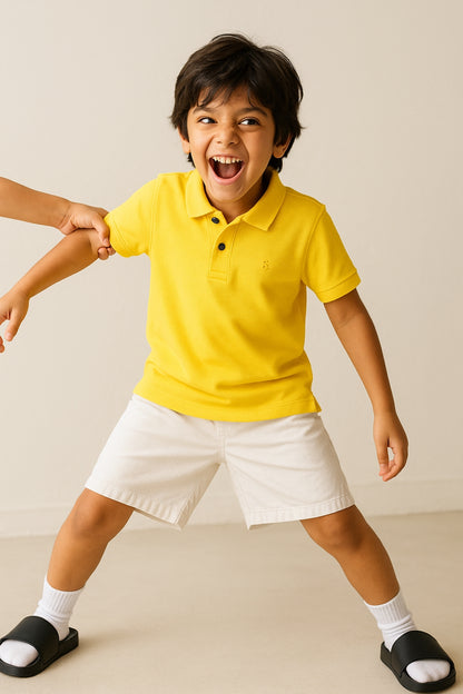 Boys Yellow Polo T-Shirt