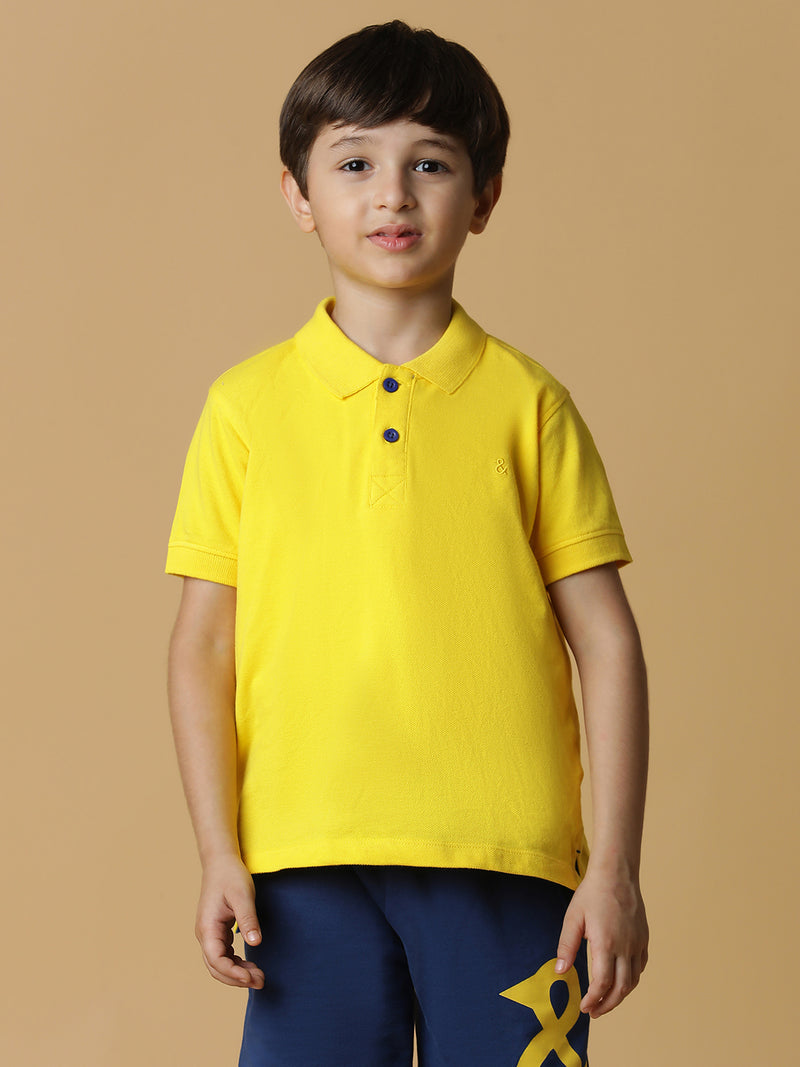 Boys Yellow Polo T-Shirt