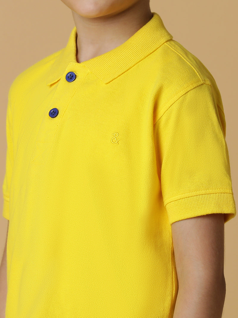 Boys Yellow Polo T-Shirt