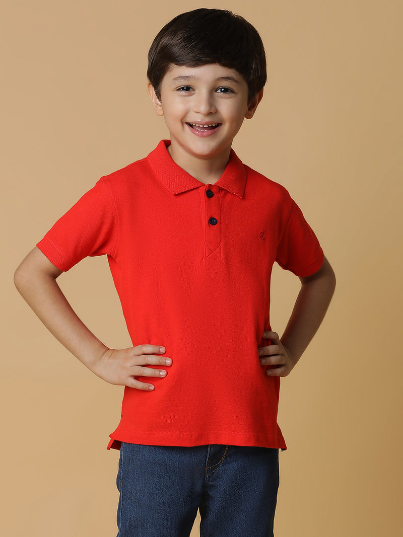 Boys Red Polo T-Shirt