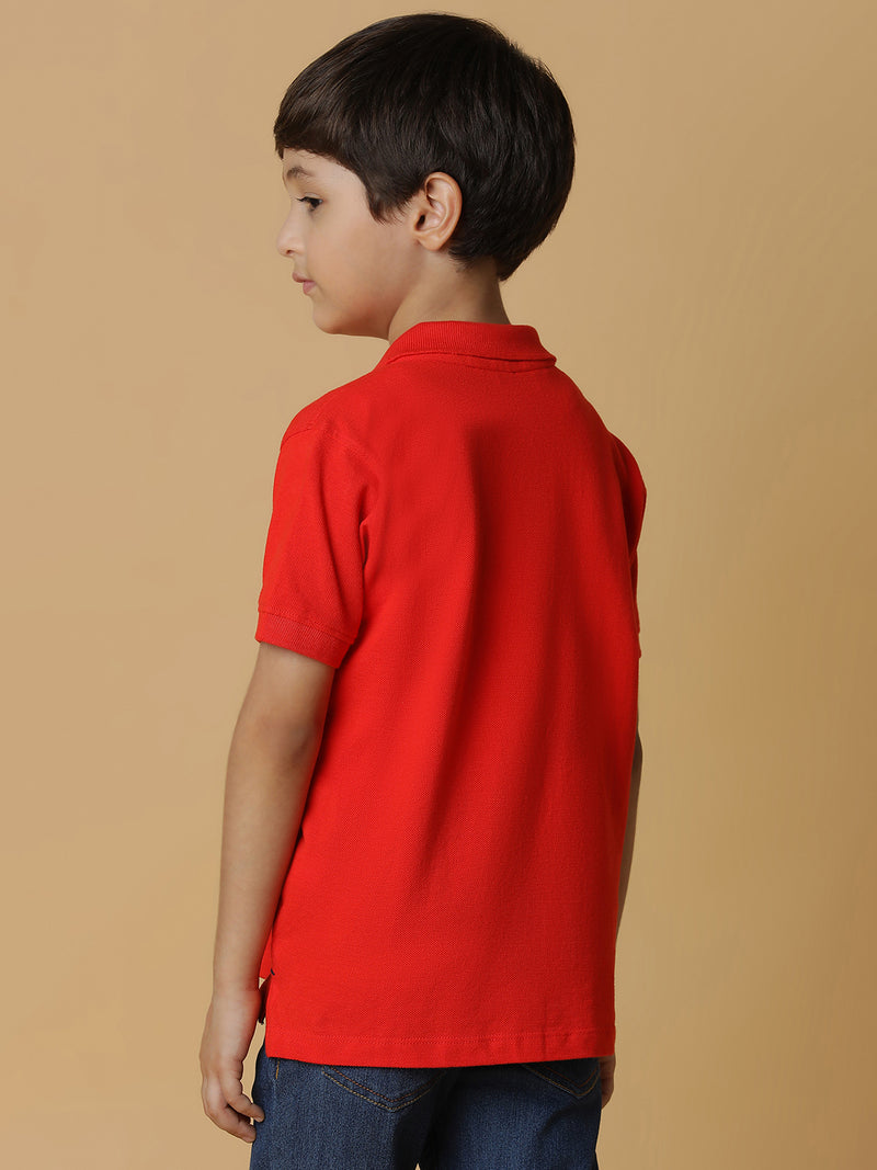 Boys Red Polo T-Shirt