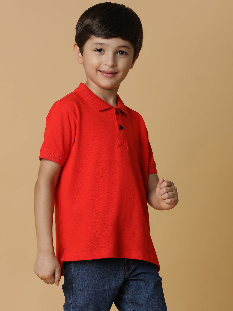 Boys Red Polo T-Shirt