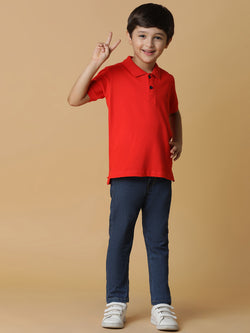 Boys Red Polo T-Shirt