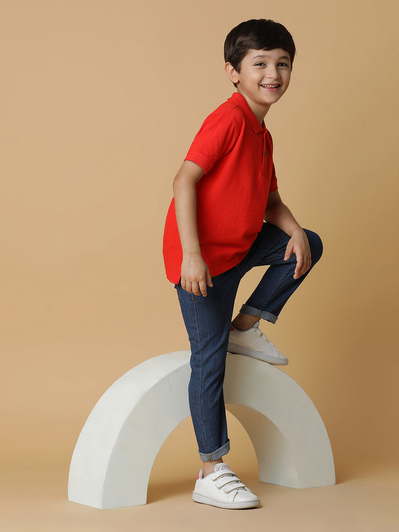 Boys Red Polo T-Shirt