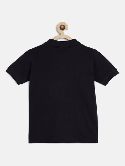 Boys Solid Blue Polo T-Shirt