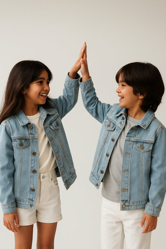 Boys & Girls Light Blue Washed Denim Jacket