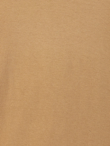 Boys Cotton Solid Casual Brown T-Shirt