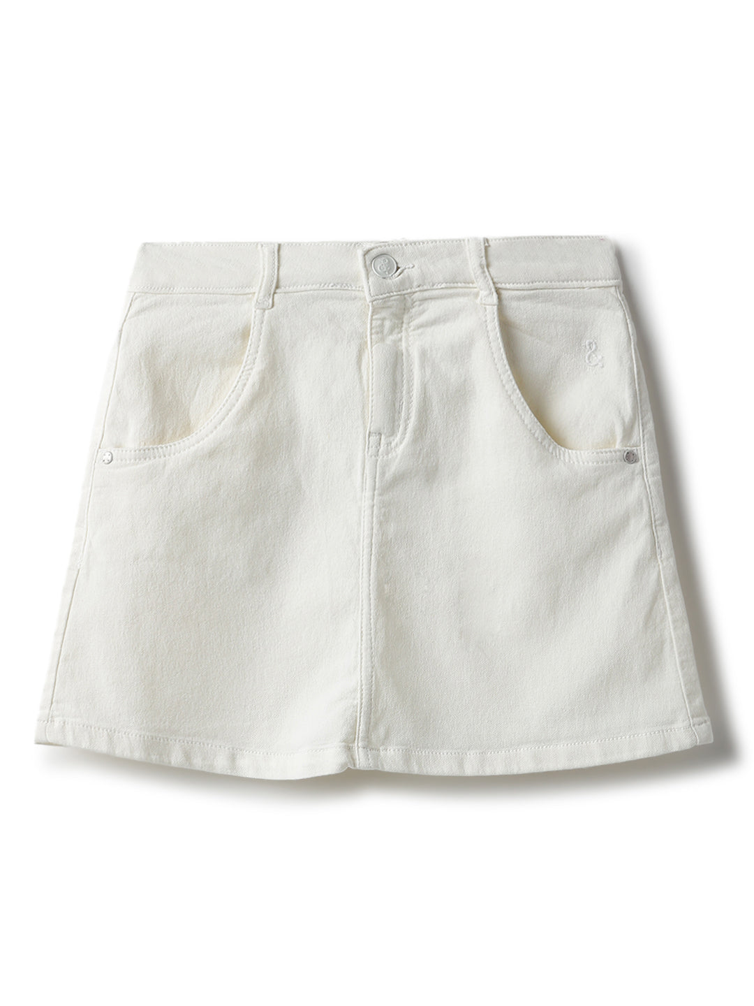 Girls White A-Line Skirt