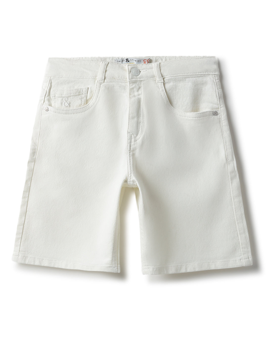Boys White Bermuda Shorts